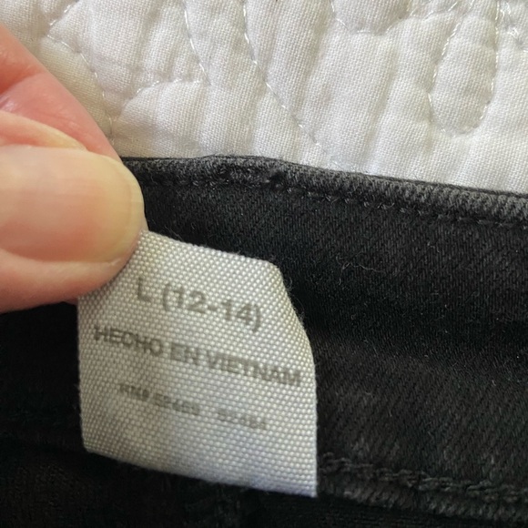 Time and Tru Pull On Black Stretch Jeans Straight Leg Tapered Size Large - Picture 4 of 12